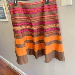 The Limited Pink and Red Embellished A-Line Skirt